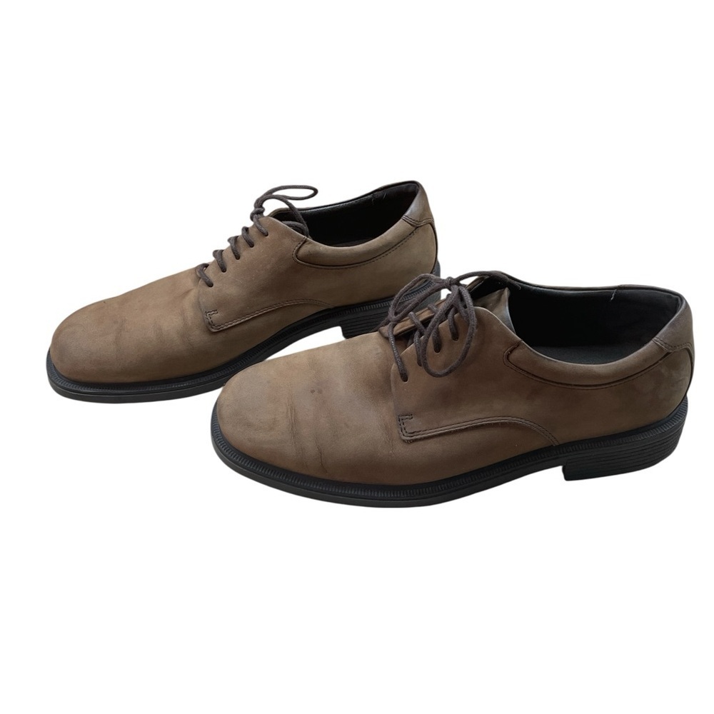 Rockport Shoes Size 10.5 M Lace Up Brown Nubuck Leather Oxford Casual